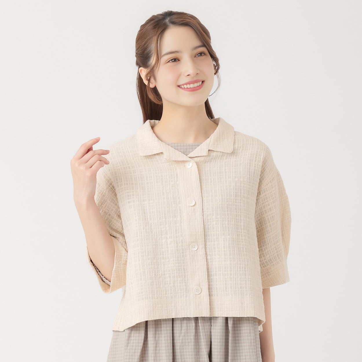 綿カポック ブラウスジャケット レディス SELF+SERVICE(セルフ＋