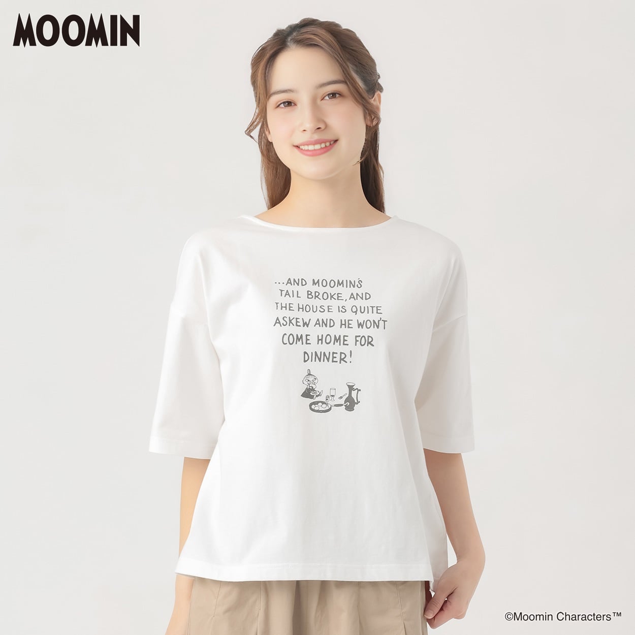 ムーミンプリントＴシャツ オーガニック綿入 レディス SELF+SERVICE(セルフ＋サービス) GL1266344-SS(チャコ－ルグレ－-M)