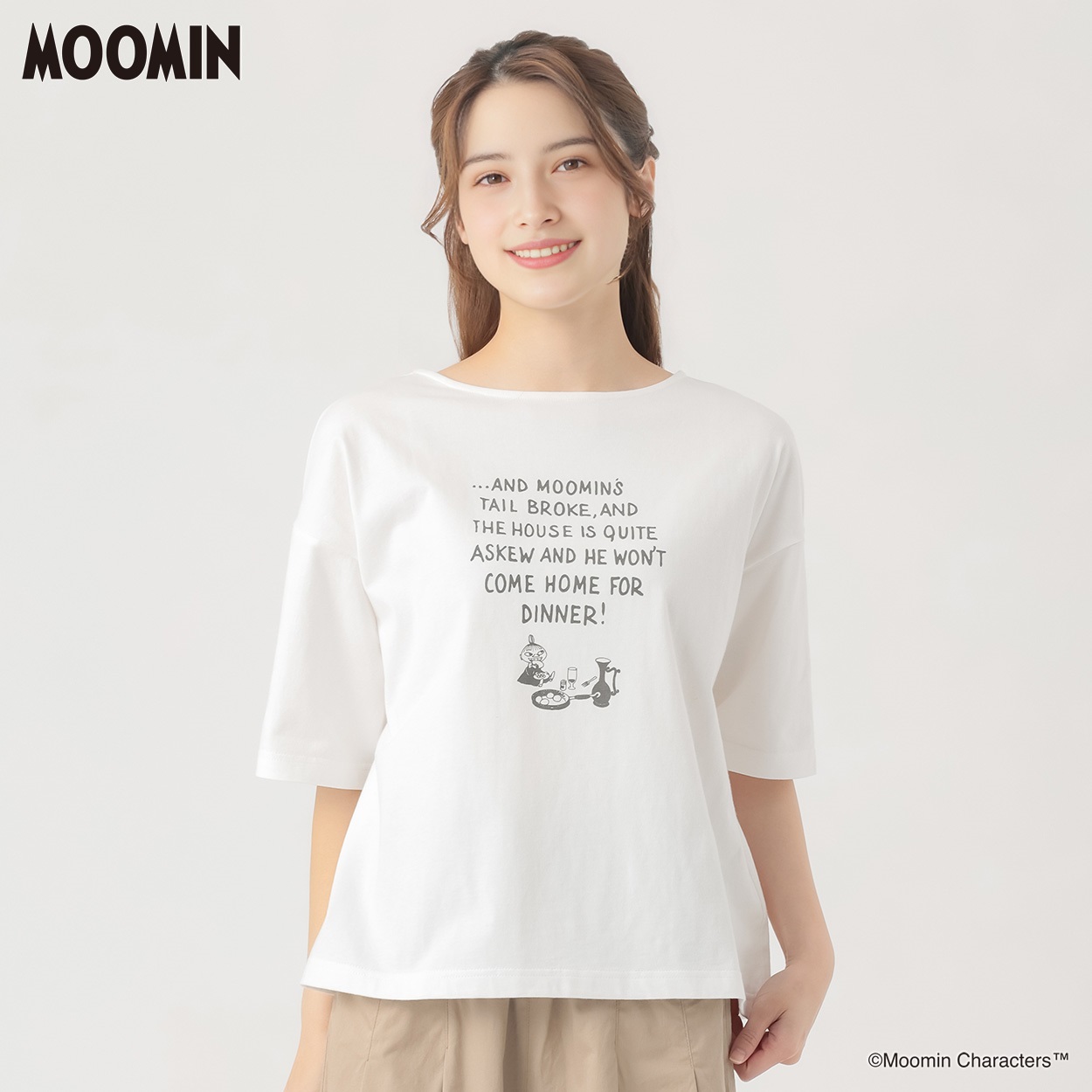 ムーミンプリントＴシャツ オーガニック綿入 レディス SELF+SERVICE(セルフ＋サービス) GL1266344-SS(チャコ－ルグレ－-L)
