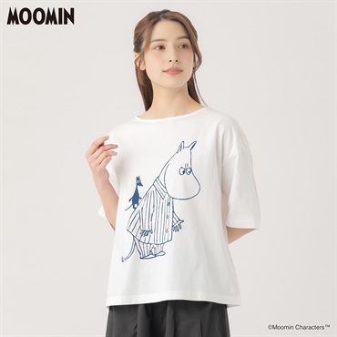ムーミンプリントＴシャツ オーガニック綿入 レディス SELF+SERVICE(セルフ＋サービス) GL1266344-SS(コイアオ-M)