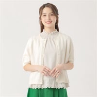 『リンネル6月号 掲載 ゆべしさん着用商品』カポックニットカーデ レディス SELF+SERVICE(セルフ＋サービス) SP-K19320-SS(アイボリー-M)