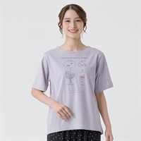 オーガニック綿糸ビレッジプリントTシャツ レディス SELF+SERVICE(セルフ＋サービス) MRCT262340009(ウスムラサキ-M)