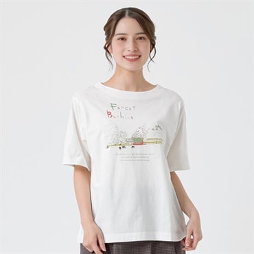 オーガニック綿糸フォレストプリントTシャツ レディス SELF+SERVICE(セルフ＋サービス) MRCT262340010