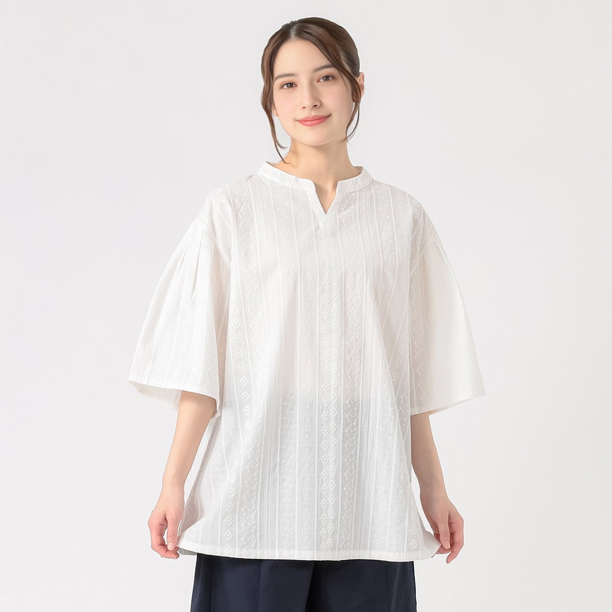 スロッフィ袖タックチュニック オーガニック綿入 レディス SELF+