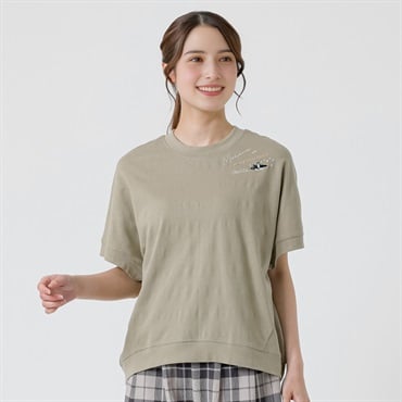 オーガニック綿糸裾切替刺繍プルオーバー レディス SELF+SERVICE(セルフ＋サービス) MRCT262345001(Ａウスミドリ-M)
