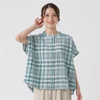 オーガニック綿入 フレンチタックシャツ レディス SELF+SERVICE(セルフ＋サービス) ONP6014801-SS(ミドリ-M)