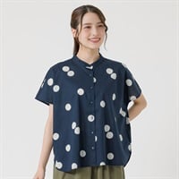 オーガニック綿糸ドット柄ブラウス レディス SELF+SERVICE(セルフ＋サービス) P29053-SS(コイアオ-M)