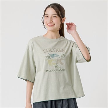 リサイクル綿入 スラブ刺繍Tee レディス SELF+SERVICE(セルフ＋サービス) SP-K19330-SS