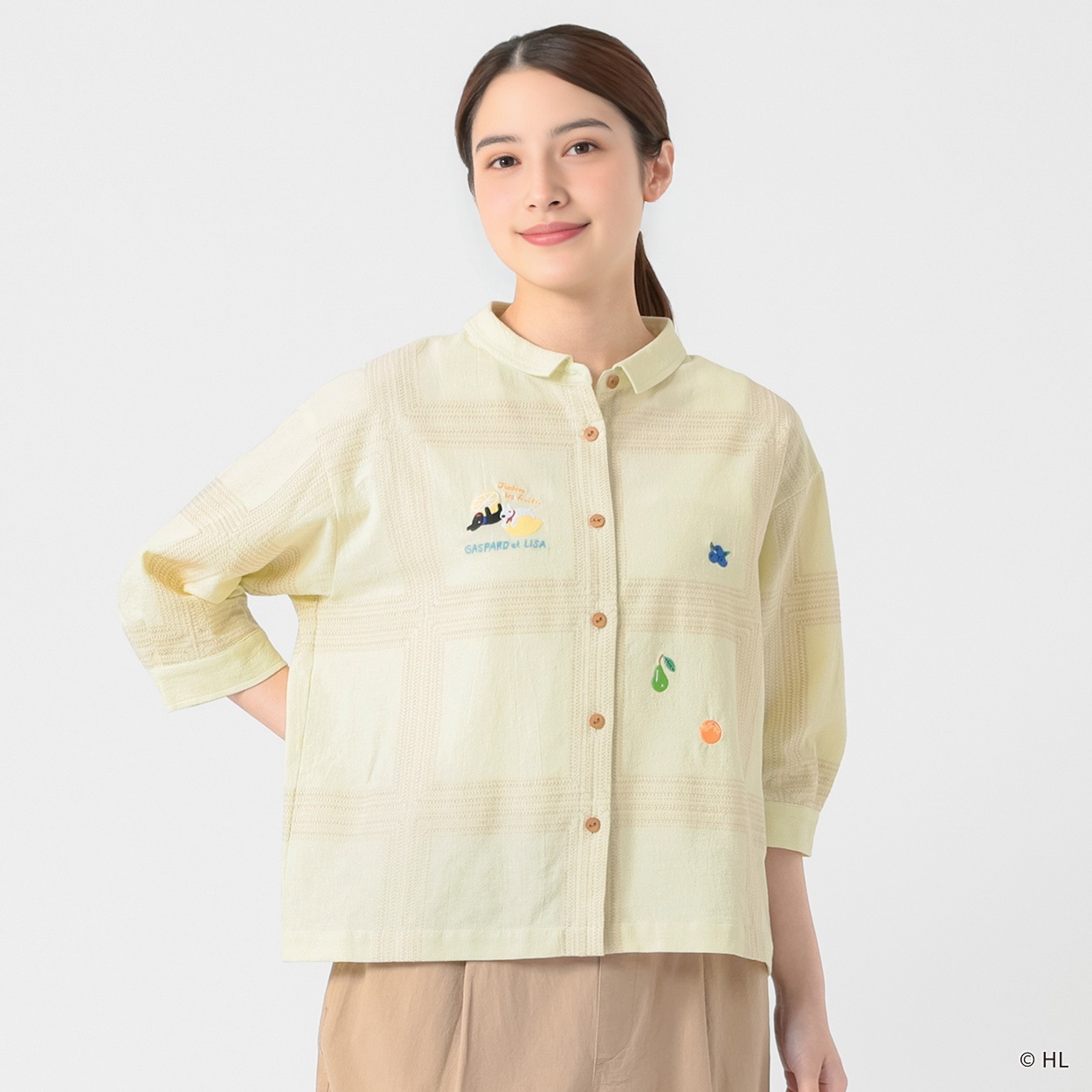 リサとガスパールシャツジャケット レディス SELF+SERVICE(セルフ＋サービス) SP26SS-SELS17(ウスキイロ-L)