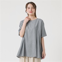 オーガニック綿入マチブラウス レディス SELF+SERVICE(セルフ＋サービス) ONP6014851-SS(Ａコイアオ（チドリ柄）-M)