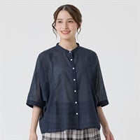 リネンブレンドドルマンシャツ レディス SELF+SERVICE(セルフ＋サービス) ONP6014853-SS(コイアオ-M)