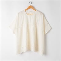 裾スカラ刺繍チュニック オーガニック綿入 レディス SELF+SERVICE(セルフ＋サービス) HC261140-SS(シロ-M)
