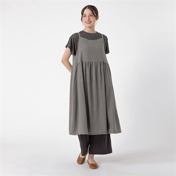 オーガニック綿糸ギャザーキャミワンピース レディス SELF+SERVICE(セルフ＋サービス) PLS-71267-SS(Ａウスクロ-M)