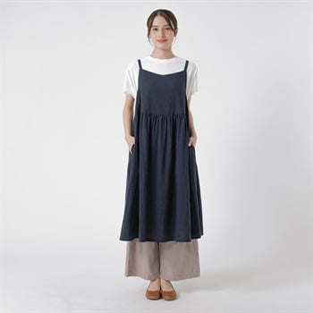 オーガニック綿糸ギャザーキャミワンピース レディス SELF+SERVICE(セルフ＋サービス) PLS-71267-SS(コイアオ-M)
