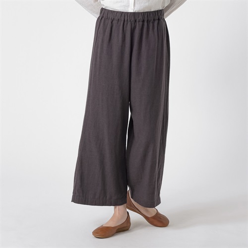 オーガニック綿糸ワイドパンツ レディス SELF+SERVICE(セルフ＋サービス) PLS-71268-SS(クロ-M)