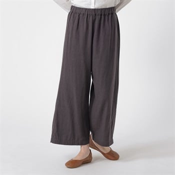オーガニック綿糸ワイドパンツ レディス SELF+SERVICE(セルフ＋サービス) PLS-71268-SS(クロ-M)