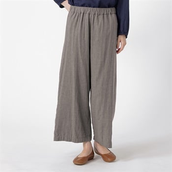 オーガニック綿糸ワイドパンツ レディス SELF+SERVICE(セルフ＋サービス) PLS-71268-SS(Ａウスクロ-M)