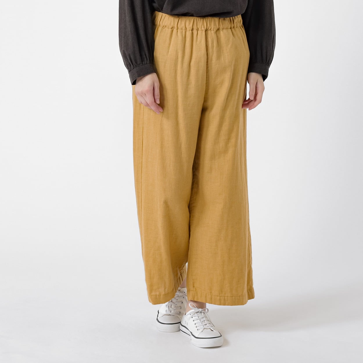 オーガニック綿糸ワイドパンツ レディス SELF+SERVICE(セルフ＋サービス) PLS-71268-SS(コイキイロ-XL)