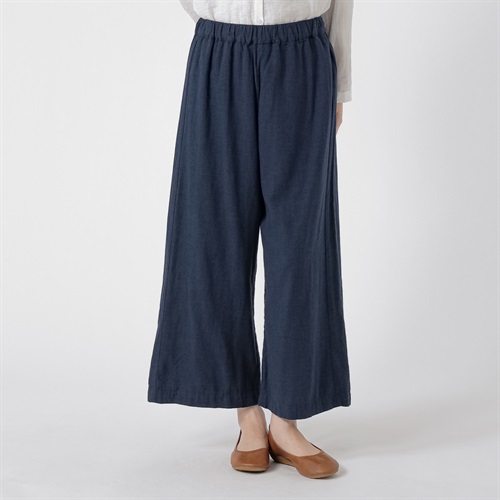 オーガニック綿糸ワイドパンツ レディス SELF+SERVICE(セルフ＋サービス) PLS-71268-SS(Ａアオ-M)