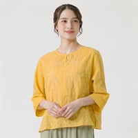 EXPAND カディコットン刺繍ブラウス レディス SELF+SERVICE(セルフ＋サービス) TK526417-SS(キイロ-M)