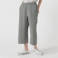 ウォッシュド綿ワイドクロプトパンツ オーガニックコットン入 レディス SELF+SERVICE(セルフ＋サービス) TK526423-SS(クロ-S)