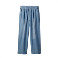 デニム2タックワイドパンツ オーガニック綿入 レディス SELF+SERVICE(セルフ＋サービス) CP323560-SS(ウスアオ-S)