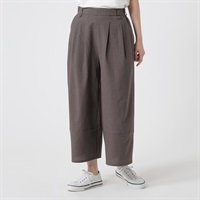 裾切替ワイドパンツ オーガニック綿入 レディス SELF+SERVICE(セルフ＋サービス) CP323571-SS(チャ（ギンガム）-S)