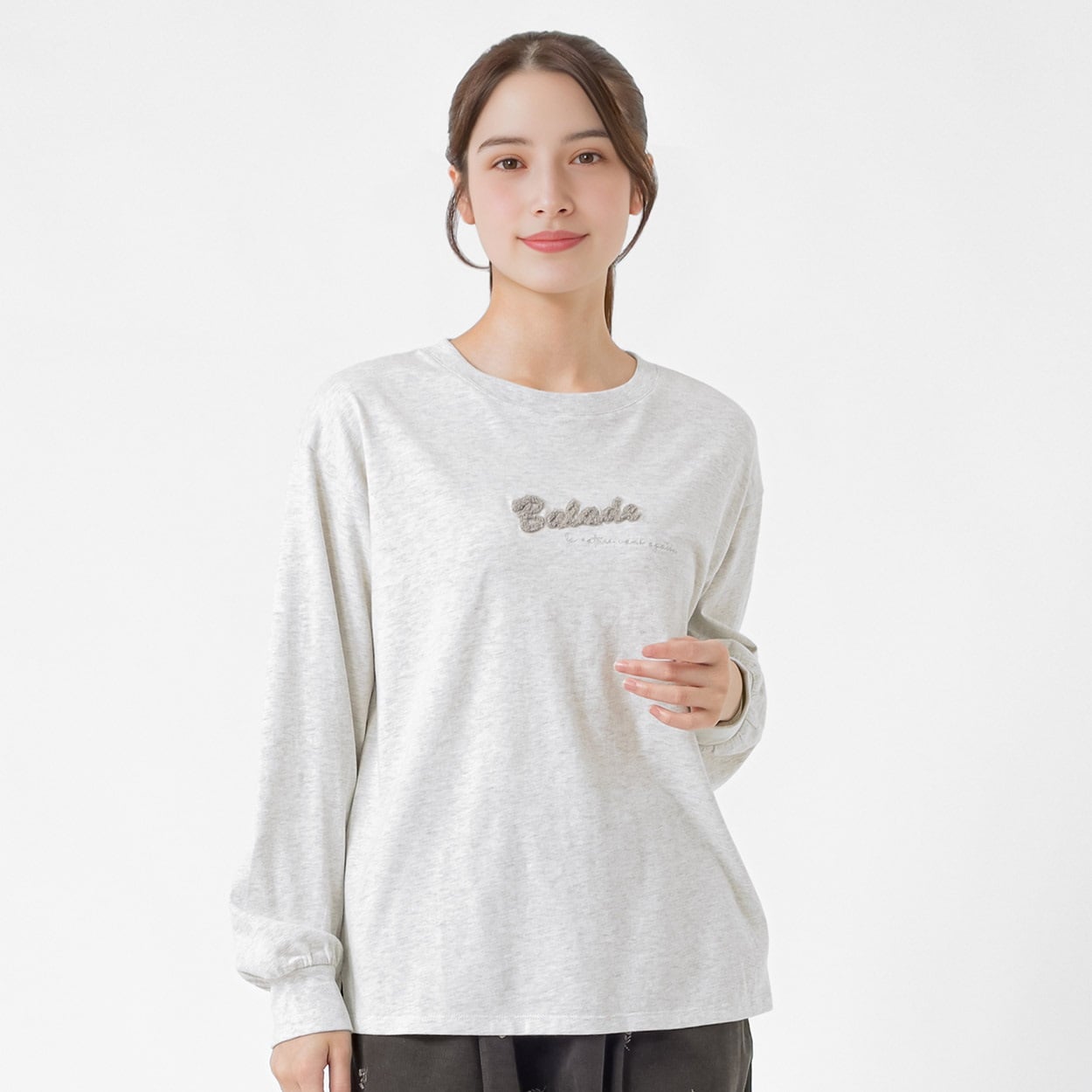 オーガニック綿入サガラ刺繍Tシャツ レディス SELF+SERVICE(セルフ＋サービス) CP-424774-SS(アイボリー-M)