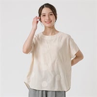 ドット刺繍ティーブラウス オーガニック綿入 レディス SELF+SERVICE(セルフ＋サービス) GL1266202-SS(キナリ-M)