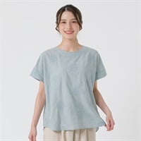 ドット刺繍ティーブラウス オーガニック綿入 レディス SELF+SERVICE(セルフ＋サービス) GL1266202-SS(ウスアオ-M)
