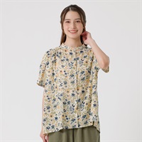 楊柳花柄ゆるシャツ オーガニック綿入 レディス SELF+SERVICE(セルフ＋サービス) GL1266385-SS(ウスキイロ-M)