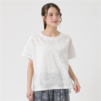 コード刺繍使いブラウス オーガニックコットン入 レディス SELF+SERVICE(セルフ＋サービス) GL1266505-SS(キナリ-M)