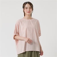 ギンガムドルマンブラウス オーガニックコットン入 レディス SELF+SERVICE(セルフ＋サービス) GL1266507-SS(ウスダイダイ-M)