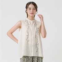 植物柄刺繍入ブラウス オーガニックコットン入 レディス SELF+SERVICE(セルフ＋サービス) GL1266508-SS(ウスキイロ-M)