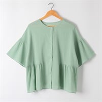 綿強撚ワイドブラウス オーガニックコットン入 レディス SELF+SERVICE(セルフ＋サービス) GL1266509-SS(ウスミドリ-M)