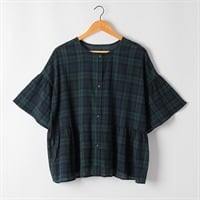 綿強撚ワイドブラウス オーガニックコットン入 レディス SELF+SERVICE(セルフ＋サービス) GL1266509-SS(Ａコイアオ-M)