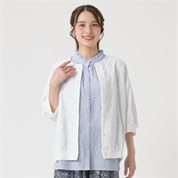 ジャカードレース柄カットカーデ レディス SELF+SERVICE(セルフ＋サービス) GL1266510-SS(アイボリー-M)