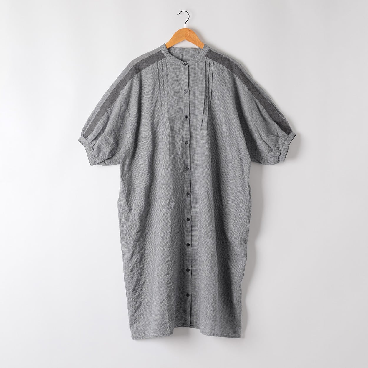 オーガニック綿入 レースドルマンワンピース レディス SELF+SERVICE(セルフ＋サービス) CL0131-SS(ウスクロ-L)