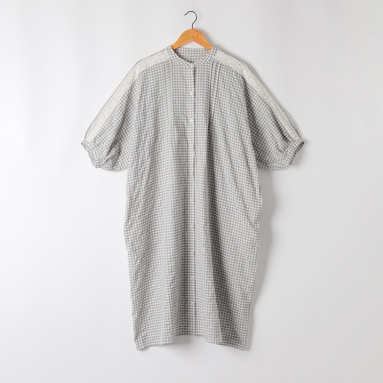 オーガニック綿入 レースドルマンワンピース レディス SELF+SERVICE(セルフ＋サービス) CL0131-SS(ウスグレー-XL)