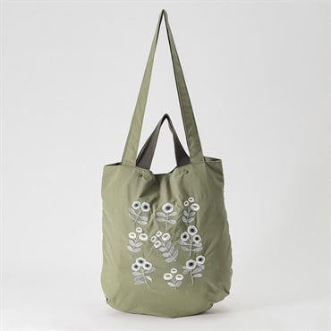 花刺繍トートバッグ レディス SELF+SERVICE(セルフ＋サービス) ICJ-91672(Ａウスミドリ-ﾌﾘｰ)