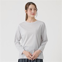 オーガニックコットン入 ミジンボーダープルオーバー レディス SELF+SERVICE(セルフ＋サービス)(ウスクロ-M)