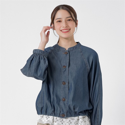 シアーデニムブルゾン オーガニック綿入 レディス SELF+SERVICE(セルフ＋サービス) CP323568-SS