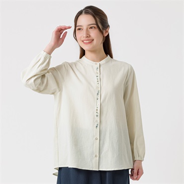 強撚刺繍入りシャツ レディス SELF+SERVICE(セルフ＋サービス) GL1266521-SS