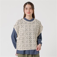 レース編みニットベスト オーガニックコットン入 レディス SELF+SERVICE(セルフ＋サービス) GL1266523-SS(アイボリー-M)