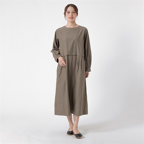 EXPAND シルク入タックワンピース レディス SELF+SERVICE(セルフ＋サービス) SP26AW-SEL-05(コイチャ-M)