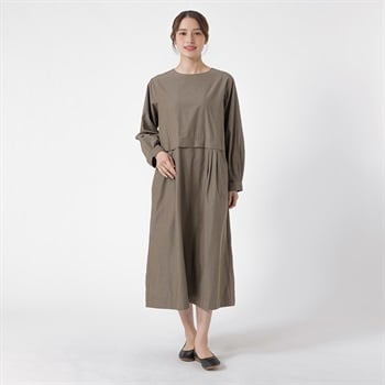 EXPAND シルク入タックワンピース レディス SELF+SERVICE(セルフ＋サービス) SP26AW-SEL-05(コイチャ-M)
