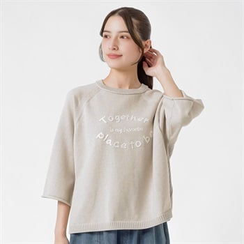 半端袖ロゴニット レディス SELF+SERVICE(セルフ＋サービス) CP697522-SS(ウスチャ-M)