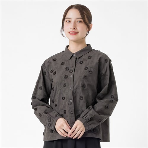 EXPAND オーガニック綿入刺繍ブラウス レディス SELF+SERVICE(セルフ＋サービス) CL0137-SS