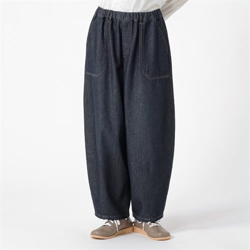 オーガニックコットン入デニムコクーンパンツ レディス SELF+SERVICE(セルフ＋サービス) TK526503-SS(Ａコイアオ-S)