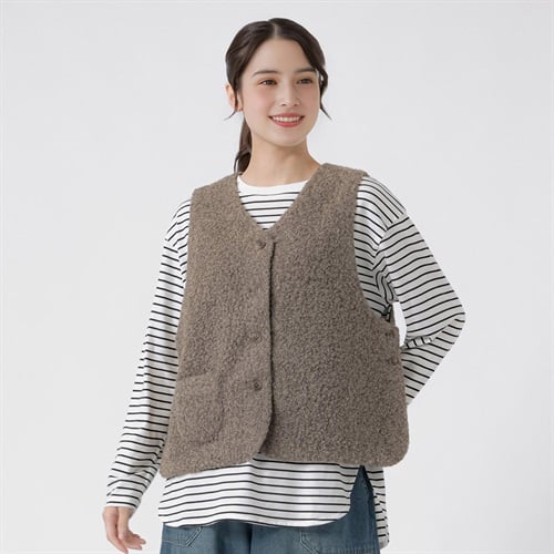 リサイクルポリエステル入 ボアベスト レディス SELF+SERVICE(セルフ＋サービス) SP26AW-TA06